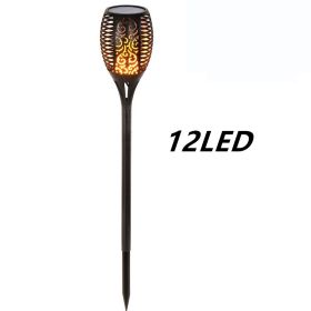 Solar Flame Flickering Garden Led Light Ip65 Outdoor Solar Tiki Torch Light Spotlights Landscape Decoration Led Lamp (Option: 12Led 12pcs)