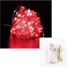 1-10M Led String Light Copper Wire Holiday Lighting Fairy Light Garland Battery Operation For Christmas Tree Wedding Party Decor (Option: Red-3m30 lights-Usb)