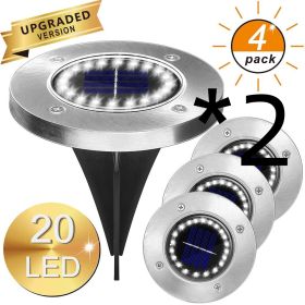 8LED Waterproof Solar Powered Garden Lights (Option: 2PC 4pcs 20LED warm light)