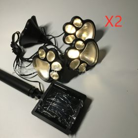 Outdoor 4 LED Solar Animal Paw Light Portable Lamp Solar Light Sensor Solar Energy Lamp Panel Camp Tent Fishing Garden Lighting (Option: Warm White x2)